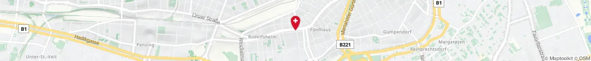 Kartendarstellung des Standorts für Dreifaltigkeits-Apotheke in 1150 Wien